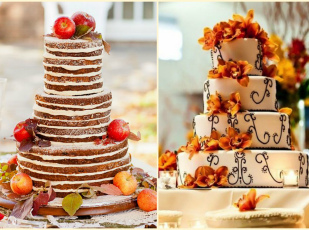Свадебный торт  в осеннем стиле