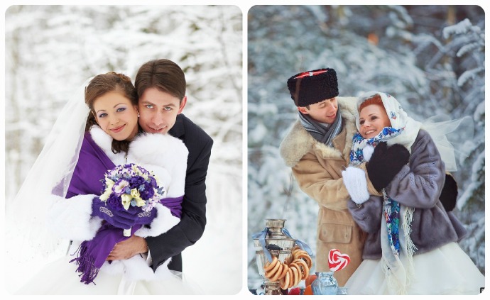 Идеи зимней свадебной фотосессии