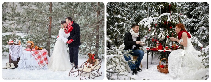 Идеи зимней свадебной фотосессии на природе