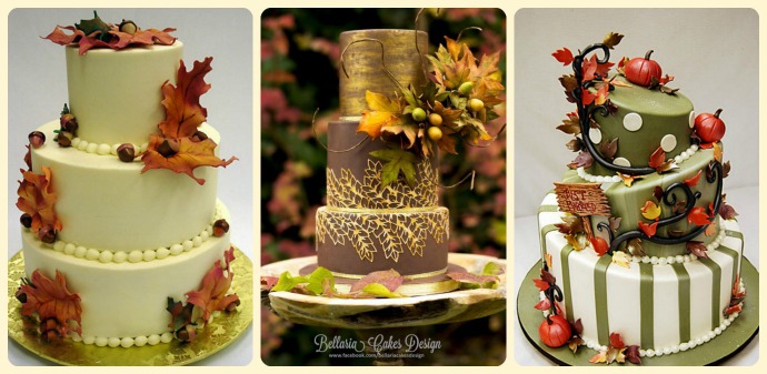  торт с листьями для свадьбы
