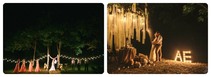 ночная свадьба декор