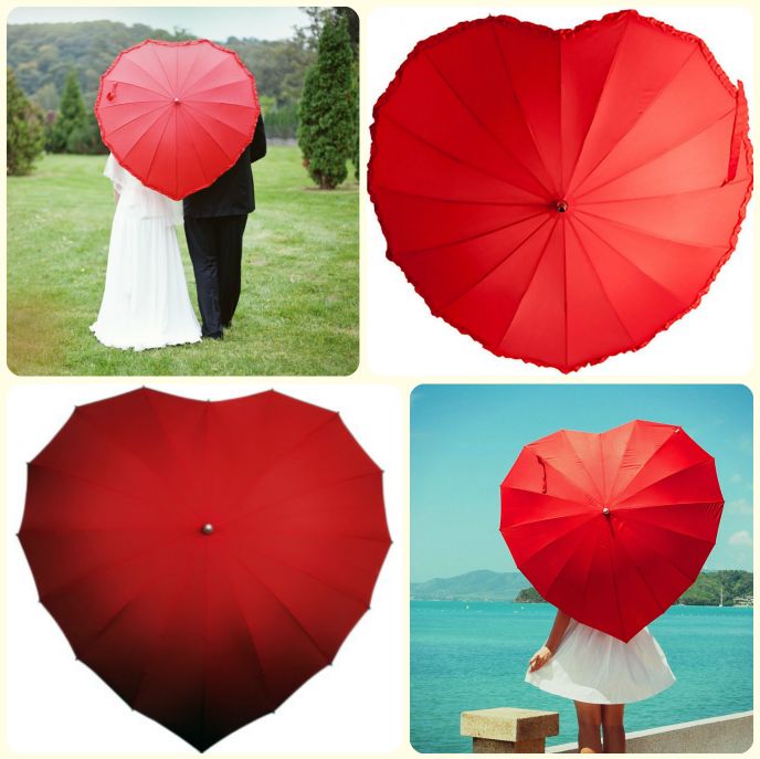 Зонты в виде сердец